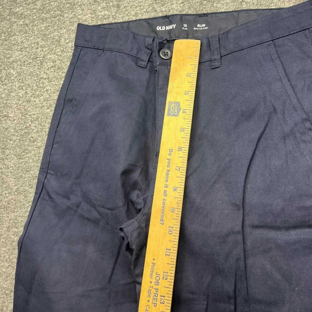 Old Navy Pants Boys 12 Plus Navy Blue Slim Built-In‎ Flex Chino 665608-00-1
